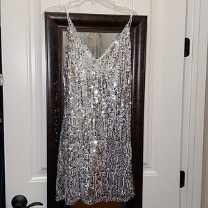 Sequin Spaghetti Strap Dress